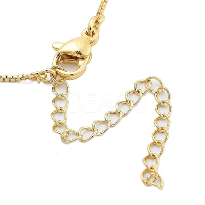 Brass & Plastic Pearl Letter Pendant Box Chain Necklaces for Women NJEW-U017-01G-01-1