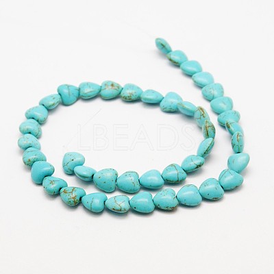 Heart Synthetic Turquoise Beads Strands X-TURQ-I019-10mm-08-1