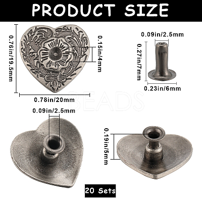 20 Sets Zinc Alloy Coin Collision Rivets FIND-CP0001-88-1