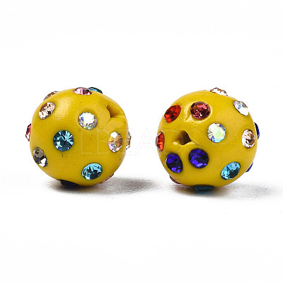 Polymer Clay Rhinestone Beads RB-T017-31F-A-1