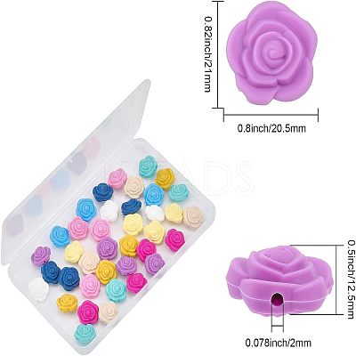 40Pcs 10 Colors Food Grade Eco-Friendly Silicone Focal Beads SIL-CA0001-46-1