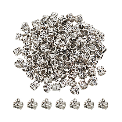 120Pcs Tibetan Style Alloy Tube Bails TIBE-UN0001-11-1