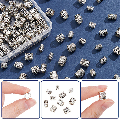 100Pcs 10 Styles Tibetan Style Zinc Alloy Beads FIND-SP0005-90-1