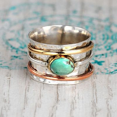 Retro Alloy Turquoise Finger Rings FS-WG5E832-01-1