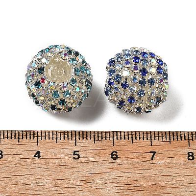 Sparkle Glass Rhinestone Round Beads OACR-S048-01-1