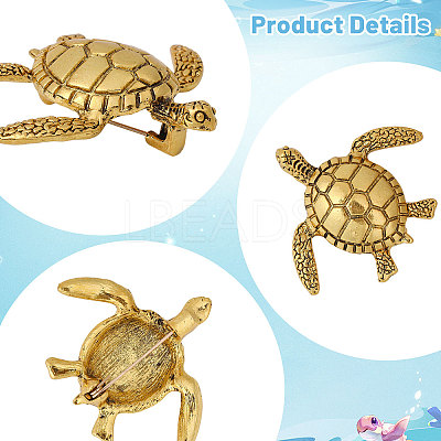 12Pcs Turtle Alloy Lapel Pinks for Backpack Clothes JEWB-CA0001-88AG-1