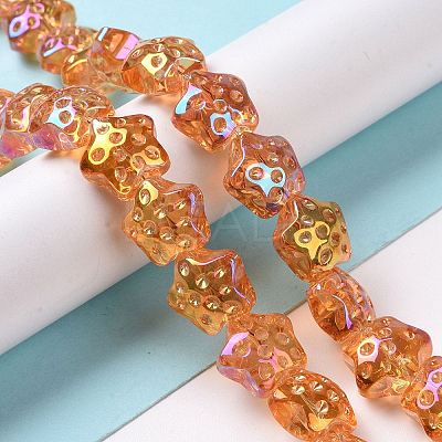 Transparent Electroplate Glass Beads Strands GLAA-C025-01J-1