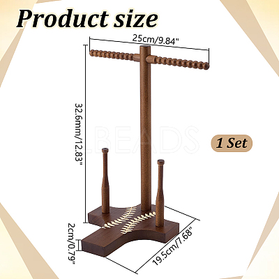 Baseball T Bar Wood Jewelry Display Stands for Necklaces Bracelets Rings ODIS-WH0177-011-1