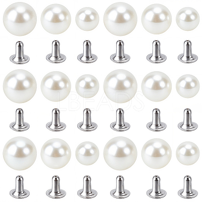 ABS Imitation Pearl Snap Rivet Butt Screw DIY-GF0013-38-1