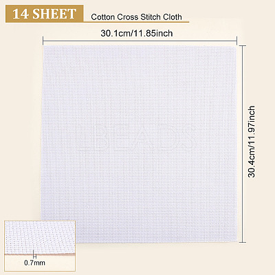 11CT Cotton Cross Stitch Fabric LS-DIY-WH0032-31A-01-1
