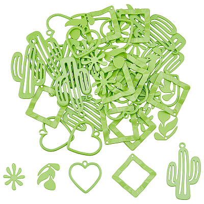 50Pcs 5 Style Spray Painted Alloy Pendants FIND-DC0003-36-1