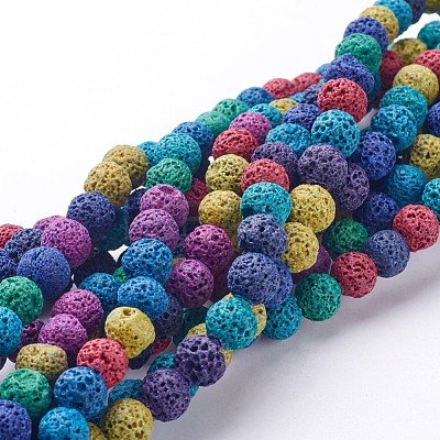 Natural Lava Rock Beads Strands X-G-D053-8mm-1-1