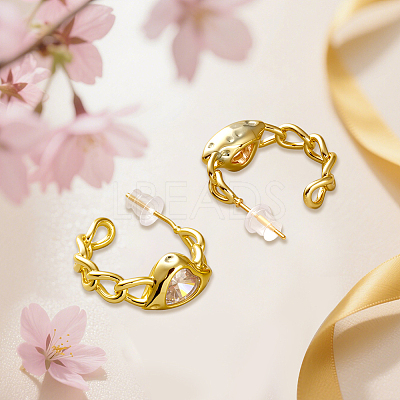 2 Pairs 2 Colors Alloy Rhinestone Stud Earrings EJEW-HY0001-60-1