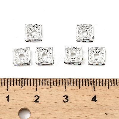 Brass Rhinestone Spacer Beads X-RSB072-02S-1