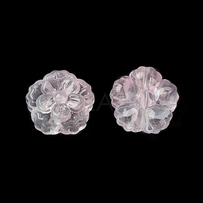 Spray Painted Transparent Glass Beads GLAA-D006-18-1