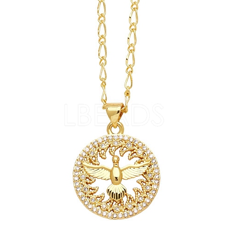 Brass Micro Pave Cubic Zirconia Pendant Necklaces PW-WG45591-03-1