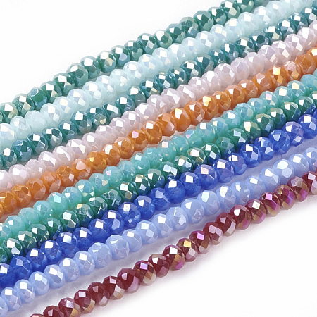 Electroplate Glass Beads Strands EGLA-R048-2mm-M2-1