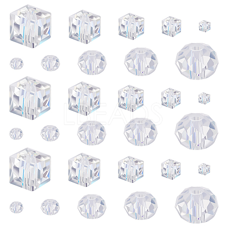 800Pcs 10 Styles AB Color Plated Electroplated Glass Beads Strands GLAA-GA0001-85-1