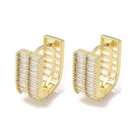 Rack Plating Brass Micro Pave Cubic Zirconia Hoop Earrings for Women EJEW-F331-02G-1