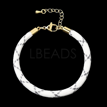 Braided Round Polyester Cord Bracelet Makings FB-CBAEDA0-01G-25-1
