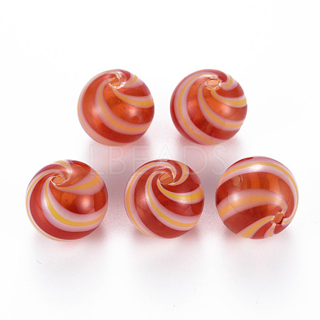 Transparent Handmade Blown Glass Globe Beads GLAA-T012-28-1