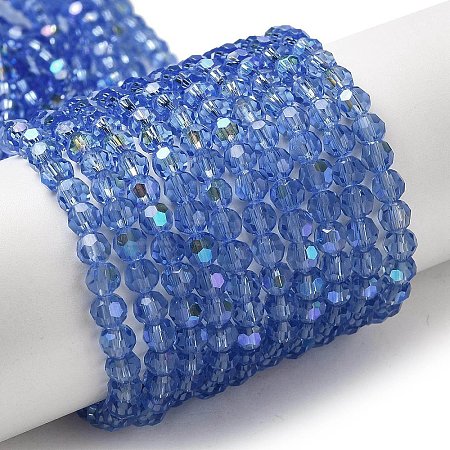Electroplate Transparent Glass Beads Strands LS-EGLA-A035-T4mm-L14-1