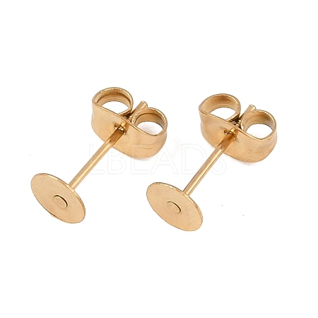 Ion Plating(IP) 304 Stainless Steel Stud Earring Findings STAS-H436-24G-5mm-1