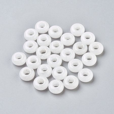 Natural White Jade European Beads G-G740-12x6mm-26-1