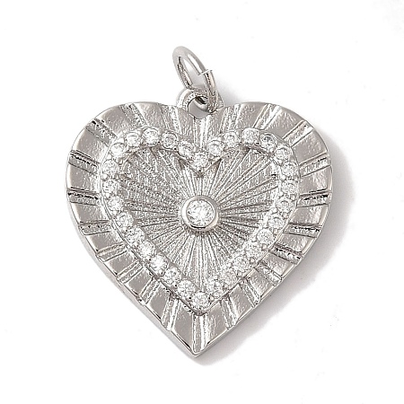 Rack Plating Brass & Cubic Zirconia Pendants KK-L216-053P-1