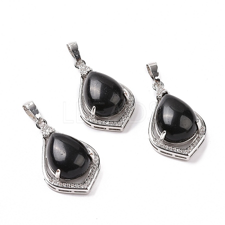 Natural Obsidian Pendants G-H283-04P-18-1