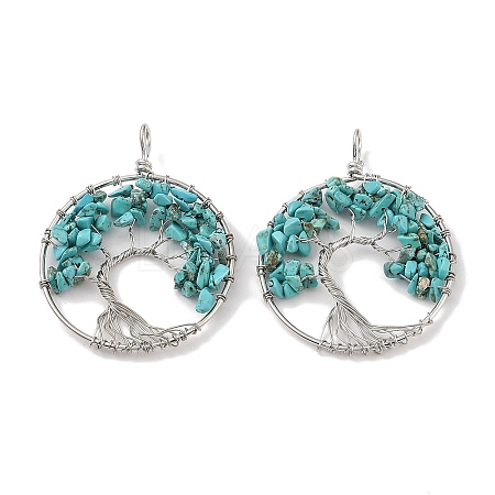Natural Turquoise Big Pendants G-G910-K24-P-1