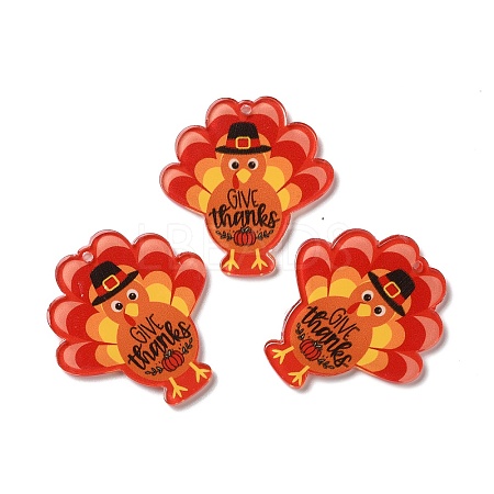 Thanksgiving Day Translucent Resin Pendants RESI-K019-10B-1