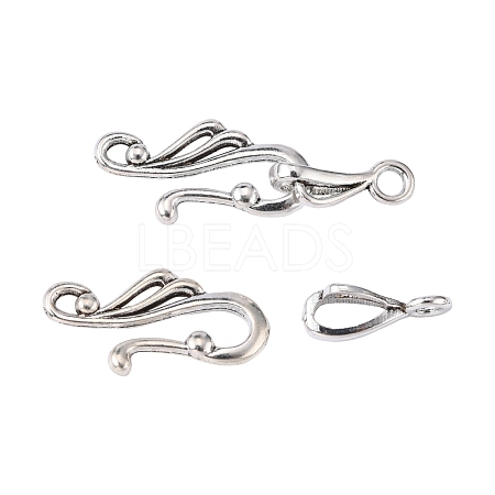 Tibetan Style Alloy Hook and Eye Clasps X-LF1157Y-NF-1