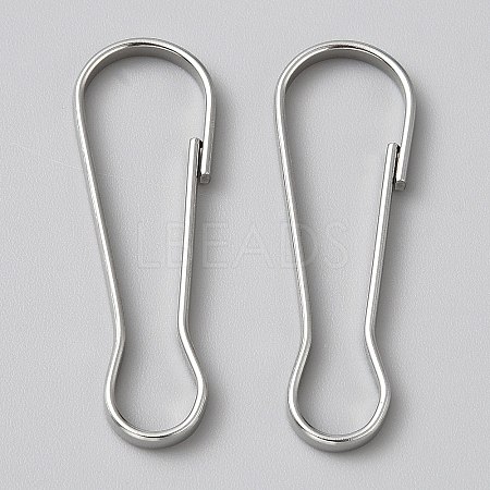 304 Stainless Steel Push Gate Snap Keychain Clasp Findings STAS-WH20010-005P-06-1