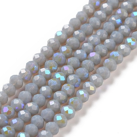 Electroplate Opaque Solid Color Glass Beads Strands X1-EGLA-A034-P4mm-L13-1