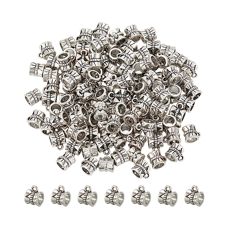 120Pcs Tibetan Style Alloy Tube Bails TIBE-UN0001-11-1