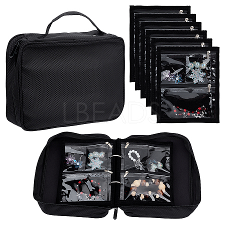 Polyester Jewelry Organizer Bags with Handles and PVC Sheet Inside AJEW-WH0348-779-1