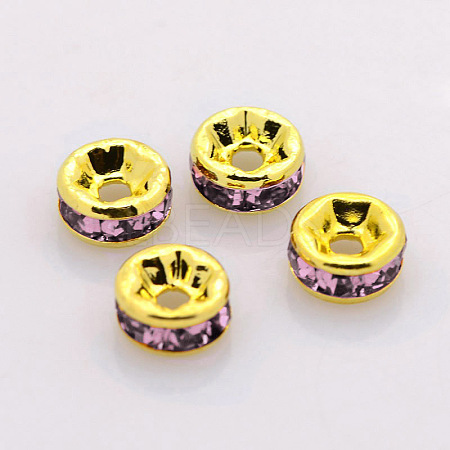 Brass Rhinestone Spacer Beads RB-A014-Z5mm-10G-NF-1