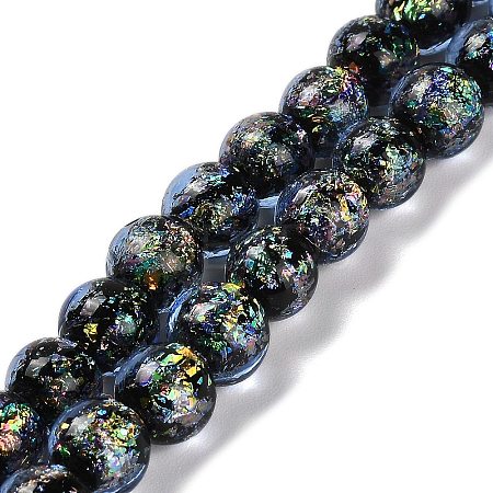 Handmade Dichroic Foil Glass Beads Strands DICH-U001-02C-1