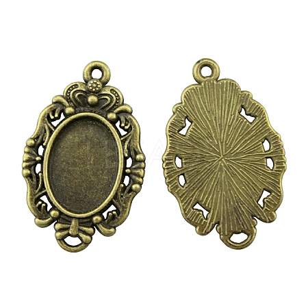 Tibetan Style Alloy Pendant Cabochon Settings PW-WG58EB0-01-1