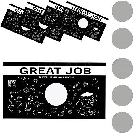 CRASPIRE 120 Sheets Rectangle Coated Scratch Off Film Reward Cards DIY-CP0006-93C-1