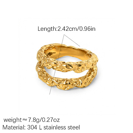 Double Layer 304 Stainless Steel Finger Rings WGBC9E1-01-1