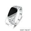 Alloy Micro Pave Cubic Zirconia Finger Rings for Men FS-WGE231C-02-4