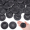 30Pcs Wood Buttons BUTT-OC0001-50B-1