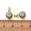 Brass Micro Pave Colorful Cubic Zirconia Charms CU-CBADD64-13G-3