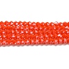Opaque Solid Color Electroplate Glass Beads Strands EGLA-A039-P4mm-A03-1
