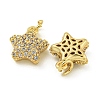 Rack Plating Brass Micro Pave Clear Cubic Zirconia Charms KK-Z067-23G-04-2