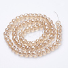 Electroplated Glass Beads Strands EGLA-Q092-8mm-A10-2
