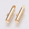 Brass Slide On End Clasp Tubes X-KK-Q747-11E-KC-1