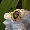 304 Stainless Steel with Epoxy Dried Flower Cuff Rings FS-WG90479-02-1